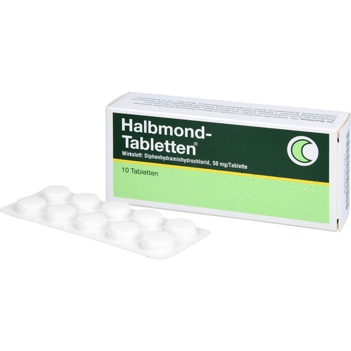 Halbmond-Tabletten 50 mg zur Kurzzeitbehandlung von Schlafstörungen, 10 St. Tabletten