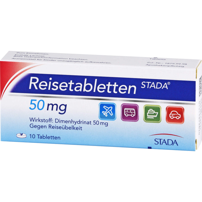 Reisetabletten STADA 50 mg Tabletten gegen Reiseübelkeit, 10 St. Tabletten