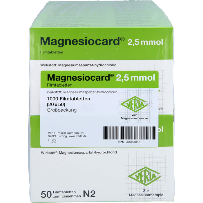 Magnesiocard 2,5 mmol, Filmtbl., 20X50 St FTA