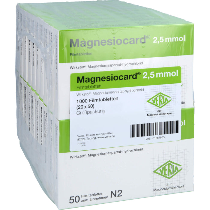 Magnesiocard 2,5 mmol, Filmtbl., 20X50 St FTA