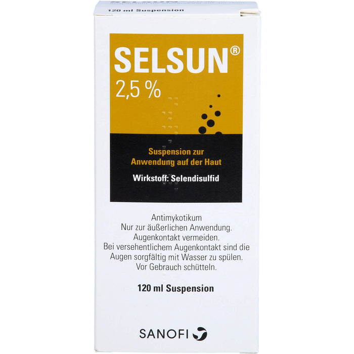 SELSUN 2,5 %, Suspension bei nichtentzündlichen Kopfhauterkrankungen mit Schuppenbildung, 120 ml Lösung