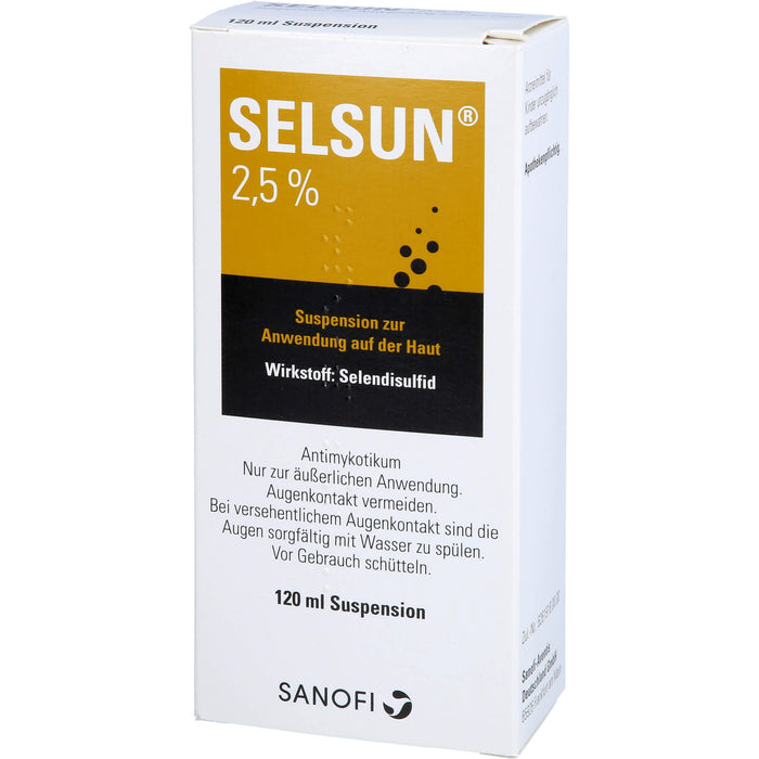 SELSUN 2,5 %, Suspension bei nichtentzündlichen Kopfhauterkrankungen mit Schuppenbildung, 120 ml Lösung