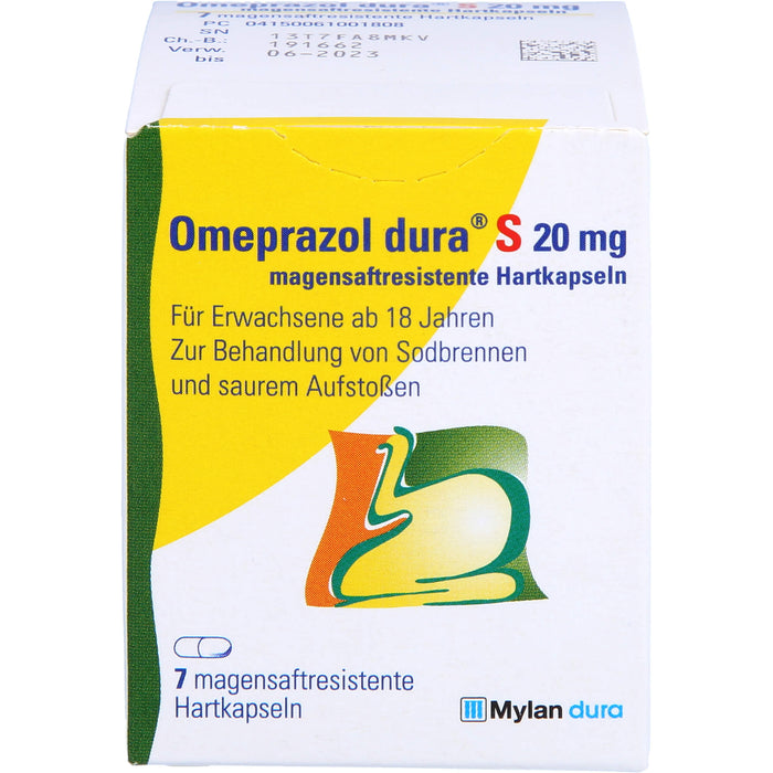 Omeprazol dura S 20 mg Hartkapseln bei Sodbrennen, 7 St. Kapseln
