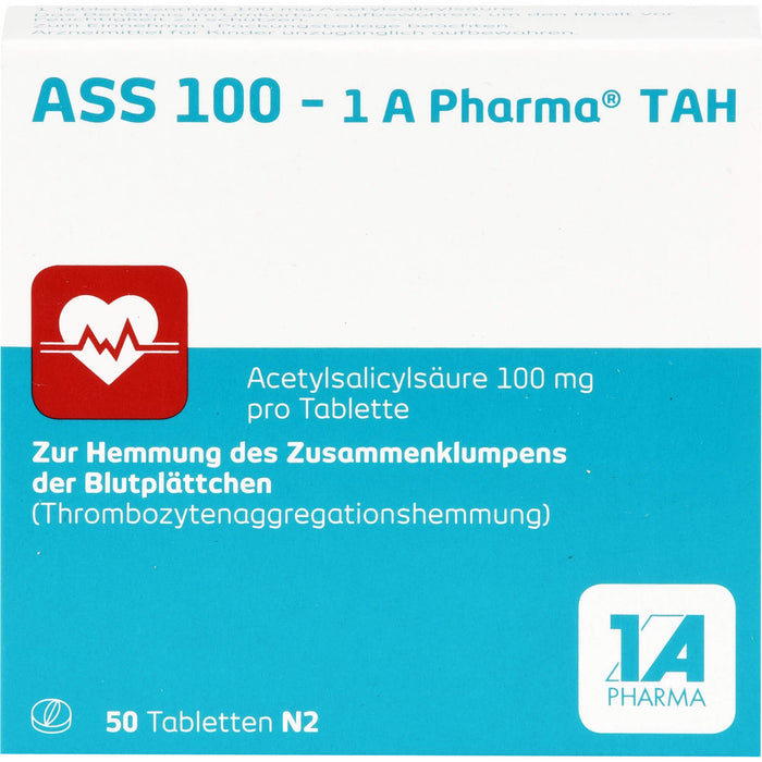 ASS 100 - 1 A Pharma TAH Tabletten, 50 St. Tabletten