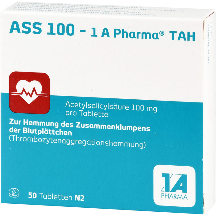ASS 100 - 1 A Pharma TAH Tabletten, 50 St. Tabletten