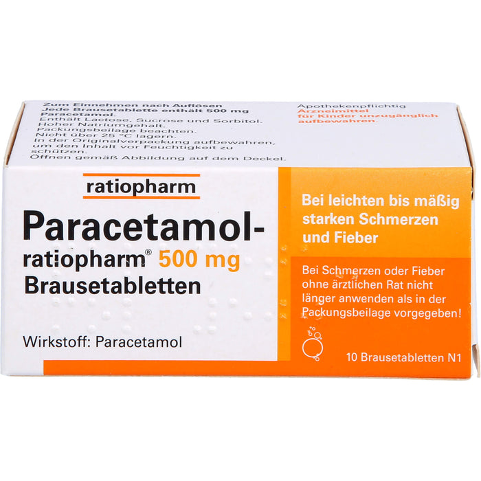 Paracetamol-ratiopharm 500 mg Brausetabletten, 10 St. Tabletten