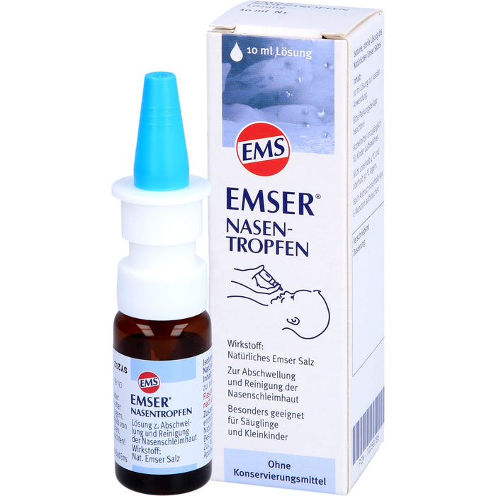 EMSER Nasentropfen zur Abschwellung und Reinigung der Nasenschleimhaut, 10 ml Lösung