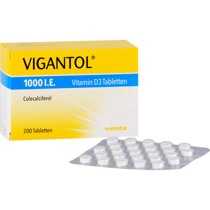 VIGANTOL 1000 I.E. Vitamin D3 Tabletten, 200 St. Tabletten