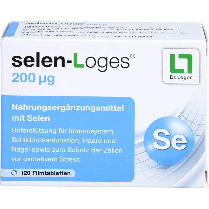 selen-Loges 200 µg Tabletten Unterstützung fürs Immunsystem, Schilddrüsenfunktion, Haare und Nägel sowie zum Schutz der Zellen vor oxidativem Stress, 120 St. Tabletten