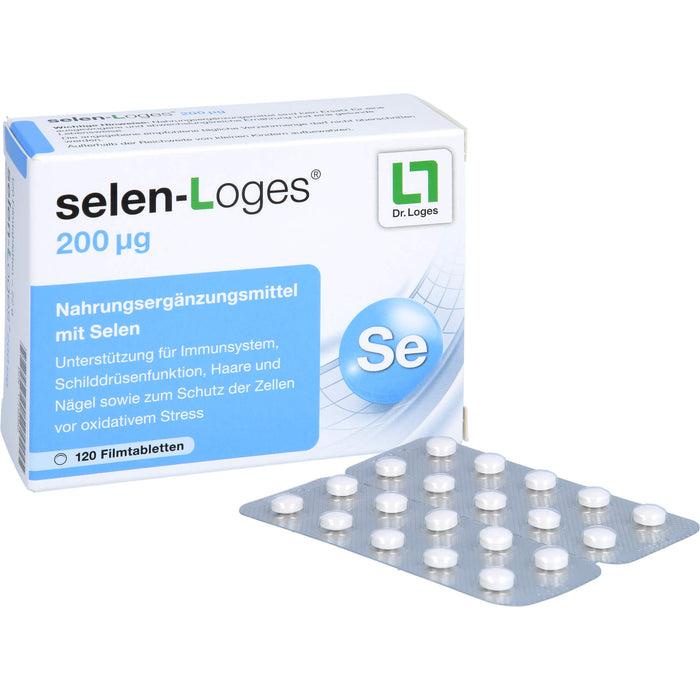 selen-Loges 200 µg Tabletten Unterstützung fürs Immunsystem, Schilddrüsenfunktion, Haare und Nägel sowie zum Schutz der Zellen vor oxidativem Stress, 120 St. Tabletten