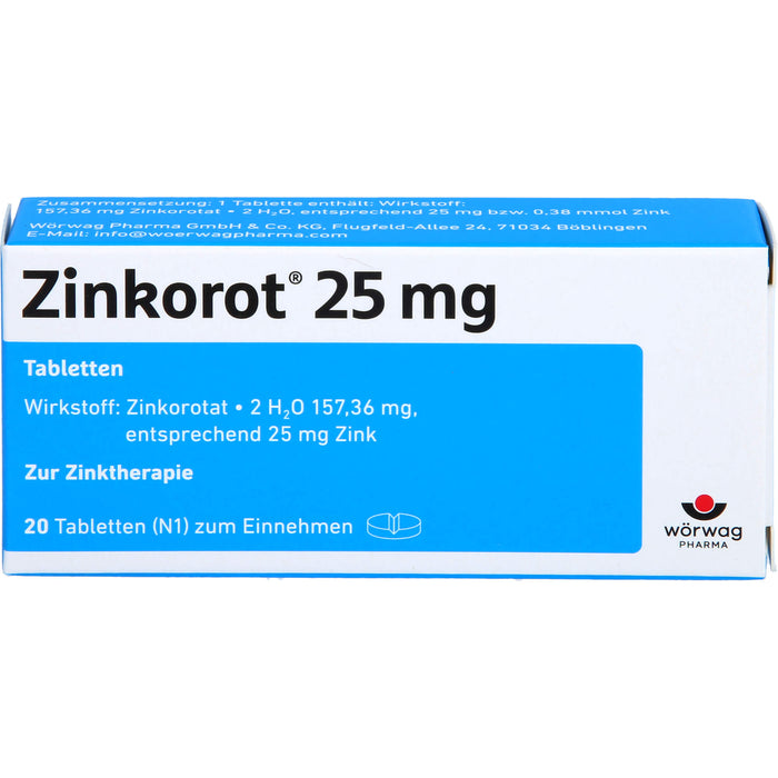 Zinkorot 25mg Tabletten, 20 St TAB