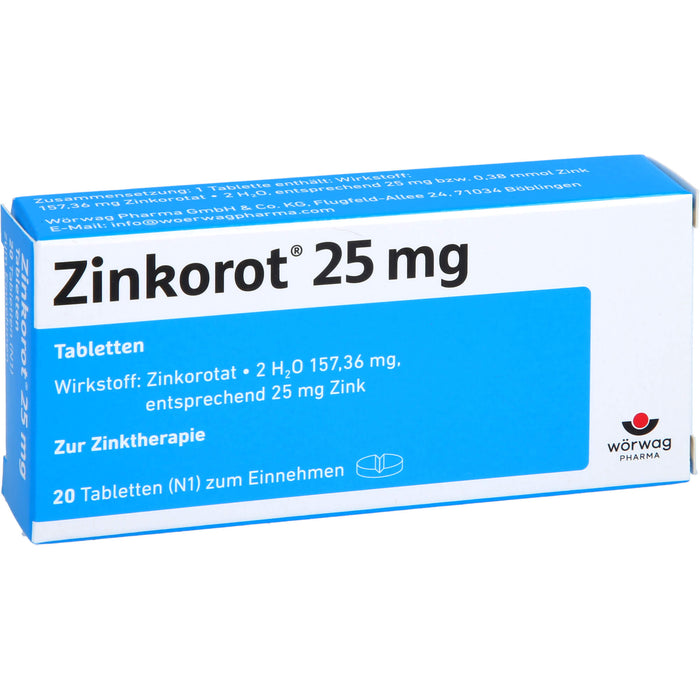 Zinkorot 25mg Tabletten, 20 St TAB