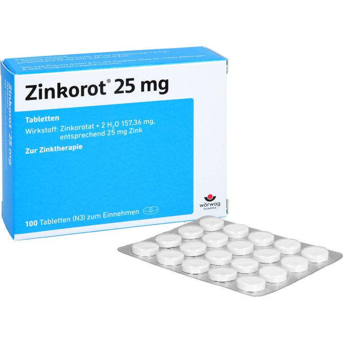 Zinkorot 25 mg Tabletten zur Zinktherapie, 100 St. Tabletten
