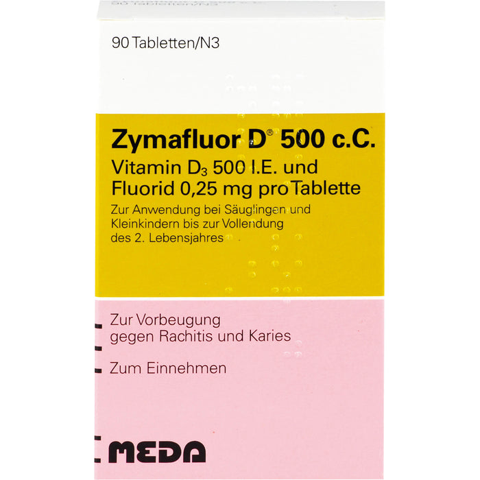 Zymafluor D 500 c.C. Tabletten zur Vorbeugung gegen Rachitis und Karies, 90 St. Tabletten