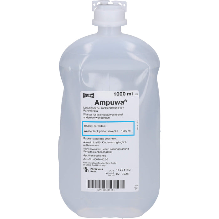 Ampuwa, Lösungsmittel zur Herstellung von Parenteralia Plastikflasche, 1000 ml, 10X1000 ml IIL