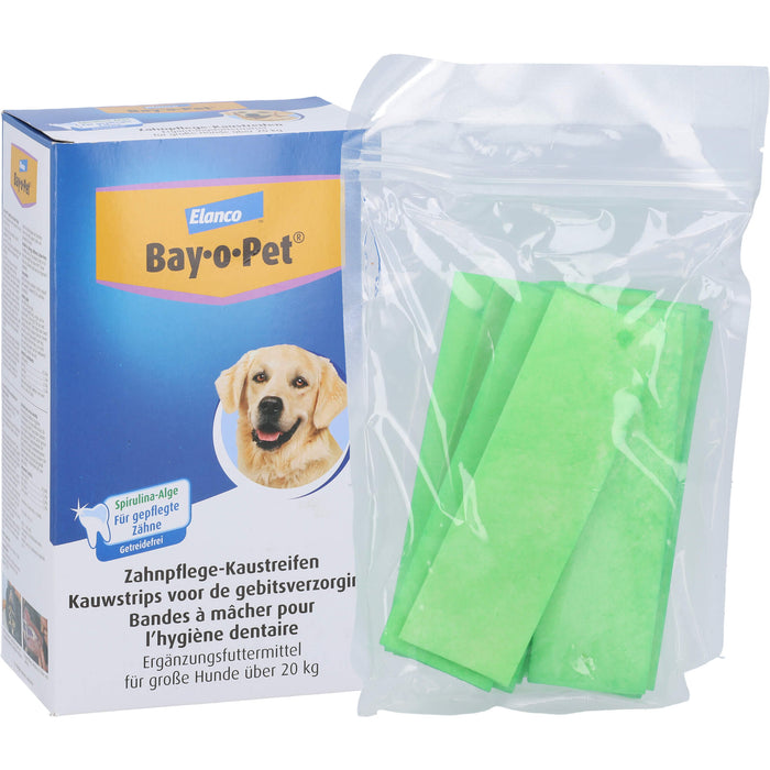 Elanco Bay-o-Pet Zahnpflege-Kaustreifen zur Zahnsteinprophylaxe bei großen Hunden, 140 g Kaustreifen
