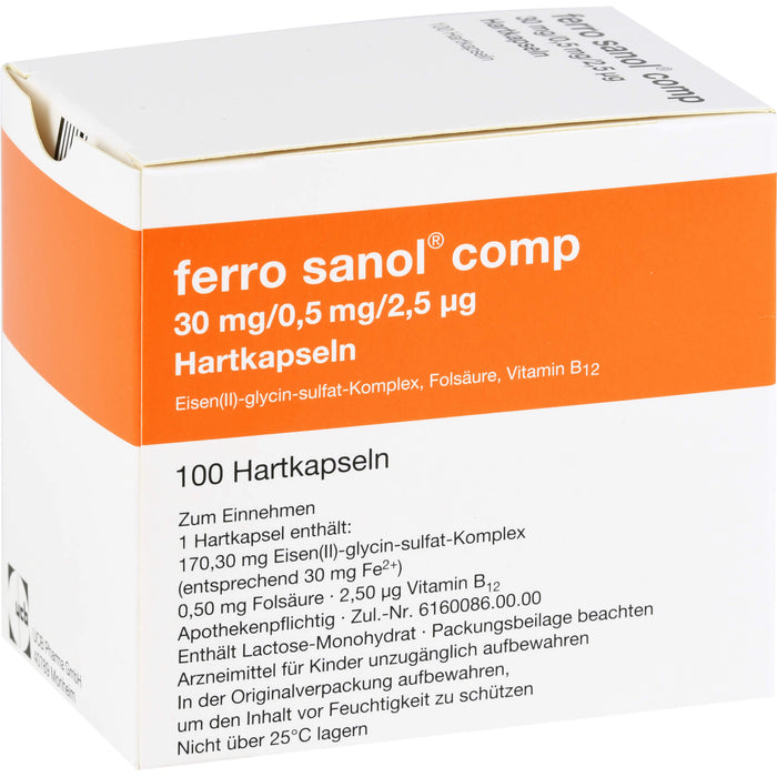 ferro sanol comp 30mg/0,5mg/2,5µg Hartkapseln, 100 St KMP