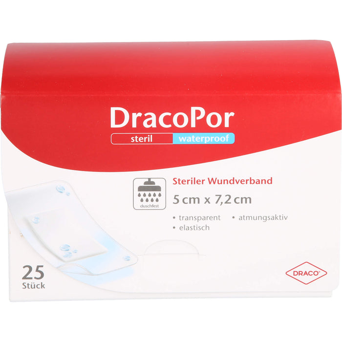 DracoPor Waterproof Wundverband steril 7,2 x 5 cm, 25 St. Wundauflagen