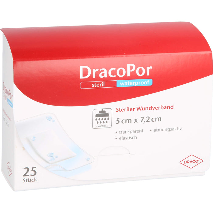 DracoPor Waterproof Wundverband steril 7,2 x 5 cm, 25 St. Wundauflagen