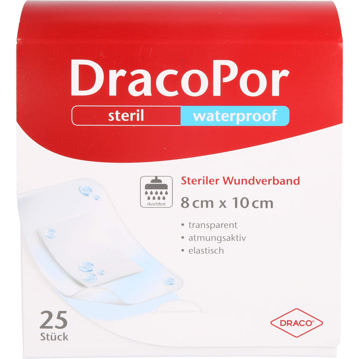 DracoPor waterproof 8 cm x 10 cm steriler Wundverband, 25 St. Wundauflagen