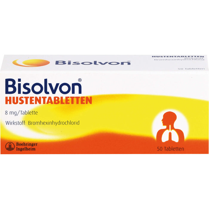 Bisolvon Hustentabletten zur Behandlung der übermäßigen Bildung von Schleim bei Erkältungshusten, 50 St. Tabletten
