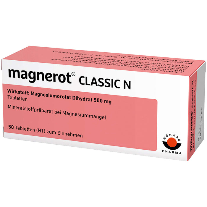 magnerot Classic N Tabletten bei Magnesiummangel, 50 St. Tabletten