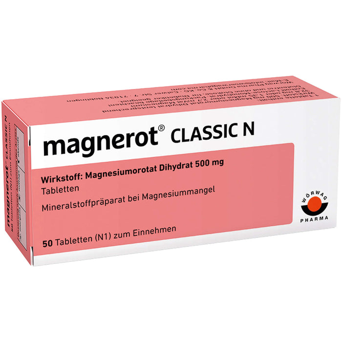 magnerot Classic N Tabletten bei Magnesiummangel, 50 St. Tabletten