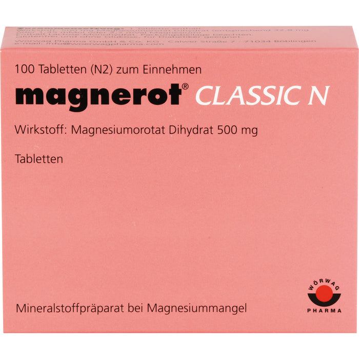 magnerot Classic N Tabletten bei Magnesiummangel, 100 St. Tabletten