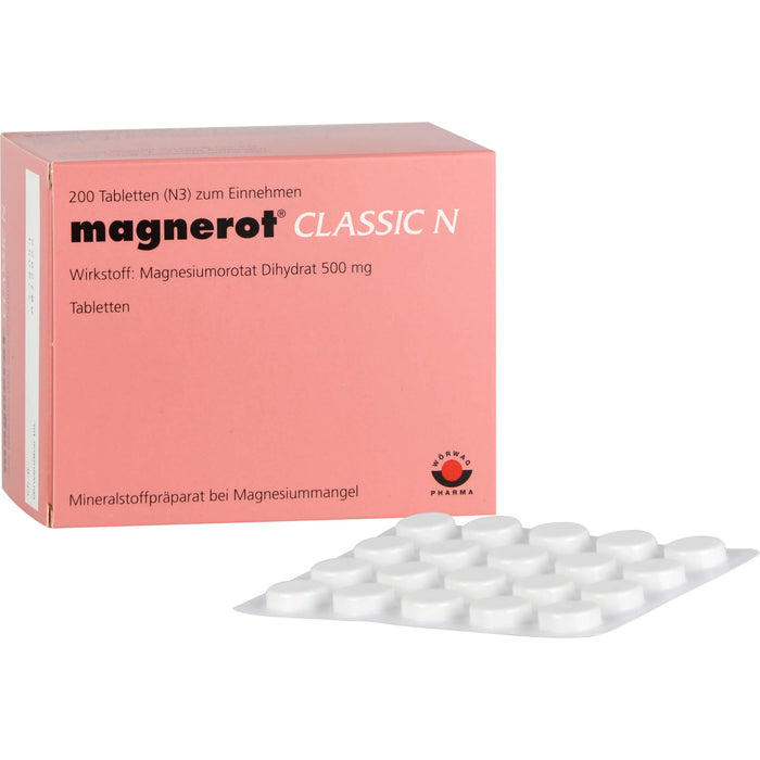 magnerot Classic N Tabletten bei Magnesiummangel, 200 St. Tabletten