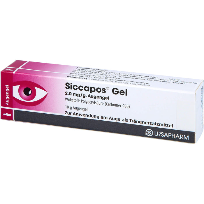 Siccapos Augengel zur Behandlung der Beschwerden der trockenen Bindehautentzündung, 10 g Gel