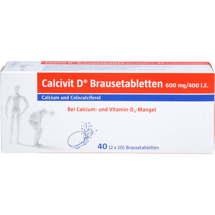 Calcivit D Brausetabletten 600 mg/400 I.E., 40 St. Tabletten