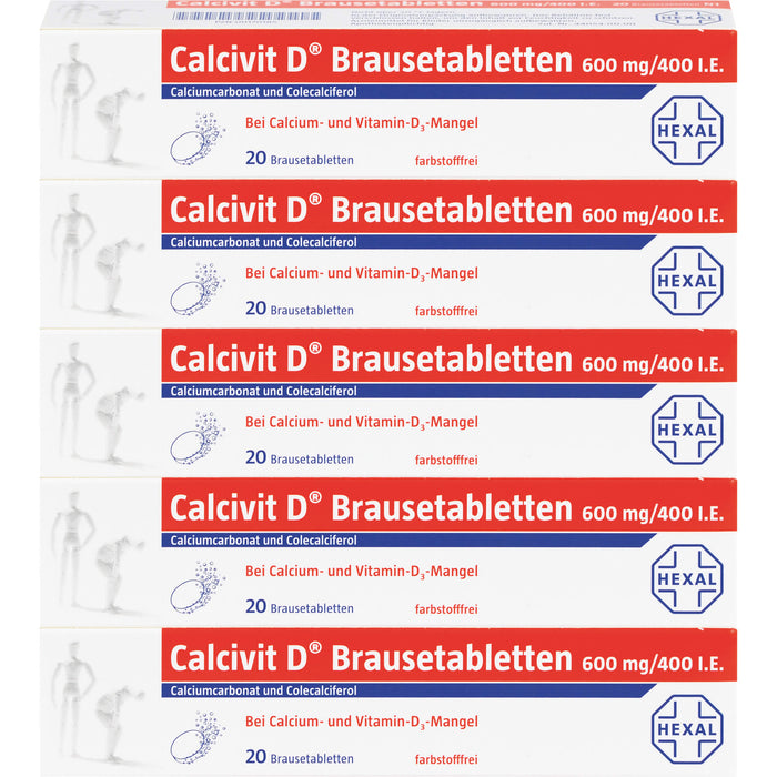 Calcivit D Brausetabletten 600 mg/400 I.E., 100 St. Tabletten