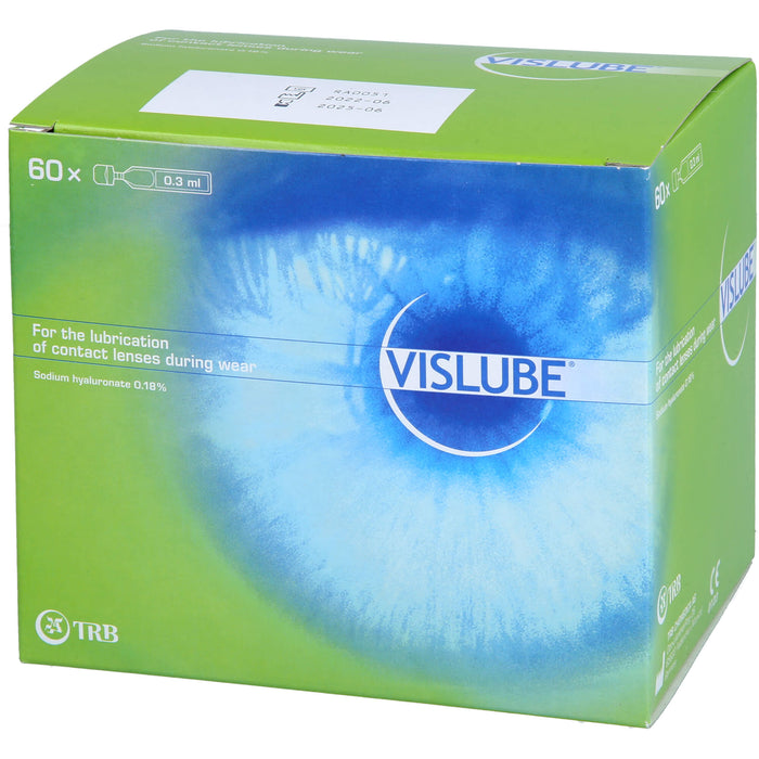 Vislube Augentropfen mit Hyaluronsäure zur optimalen Benetzung von harten und weichen Kontaktlinsen Einmaldosen, 60 St. Einzeldosispipetten