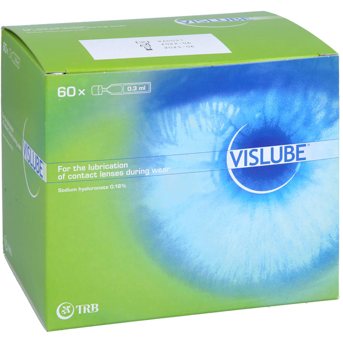 Vislube Augentropfen mit Hyaluronsäure zur optimalen Benetzung von harten und weichen Kontaktlinsen Einmaldosen, 60 St. Einzeldosispipetten