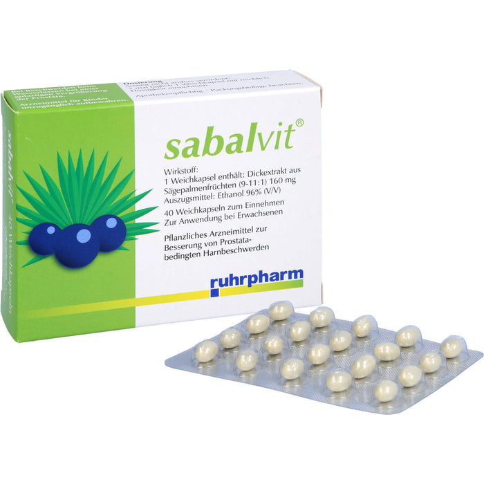 sabalvit Weichkapseln zur Besserung von Prostata-bedingten Harnbeschwerden, 40 St. Kapseln