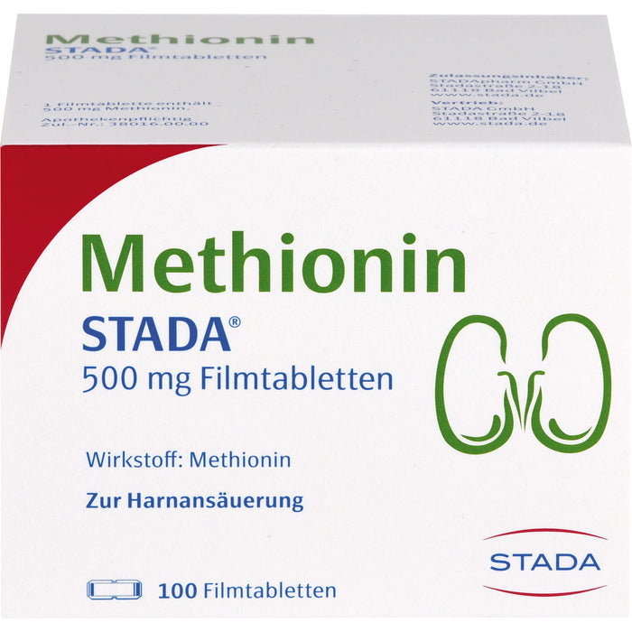 Methionin STADA 500 mg Filmtabletten zur Harnansäuerung, 100 St. Tabletten
