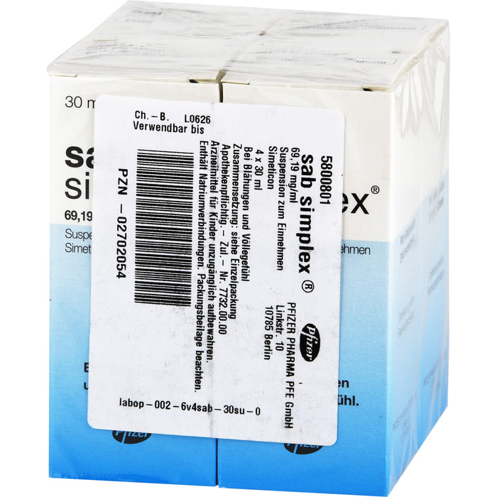 SAB Simplex-Tropfen bei Blähungen und Völlegefühl, 120 ml Lösung