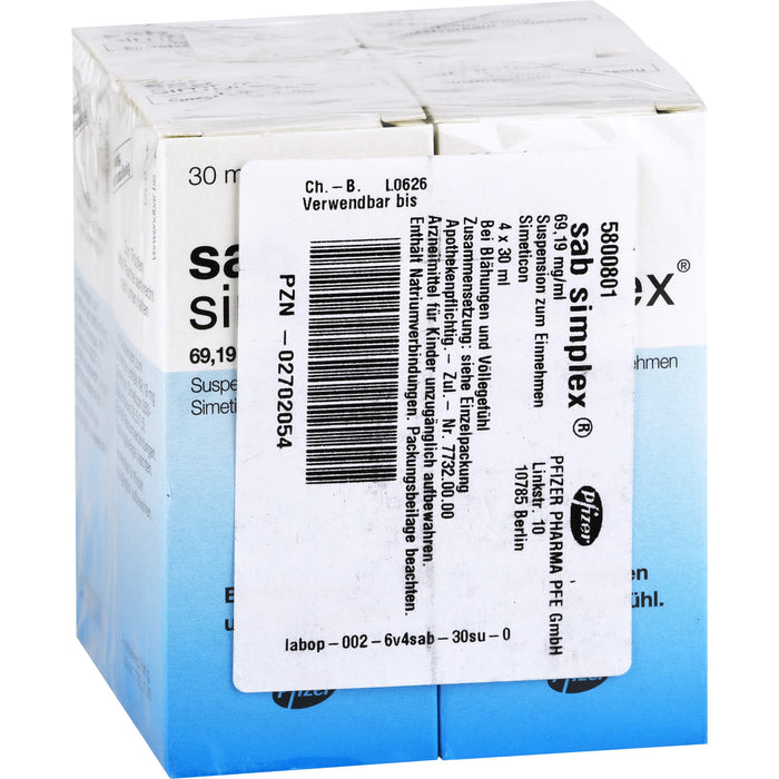 SAB Simplex-Tropfen bei Blähungen und Völlegefühl, 120 ml Lösung