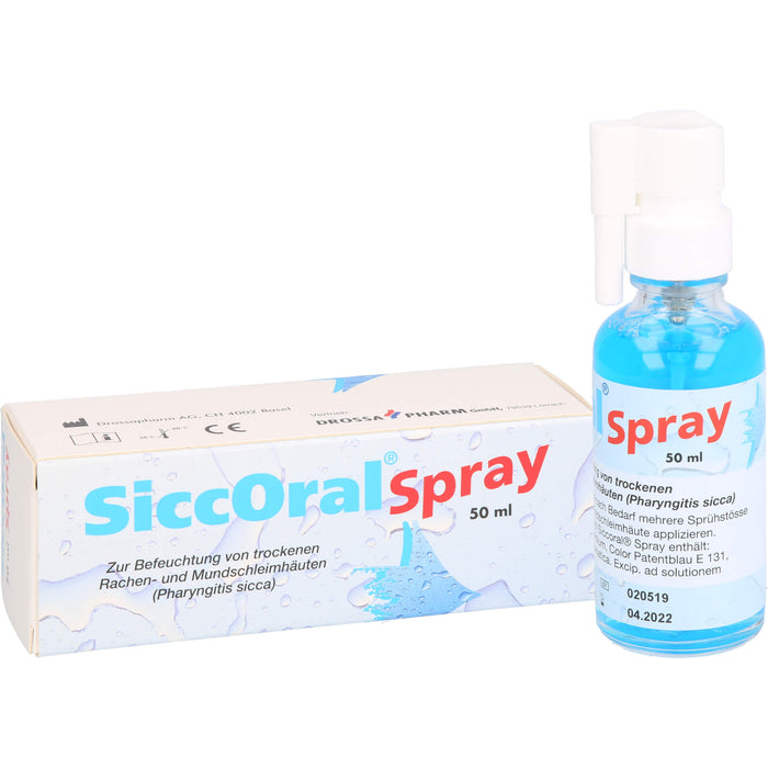 SiccOral Spray zur Befeuchtung von trockenen Mund- und Rachenschleimhäuten, 50 ml Lösung