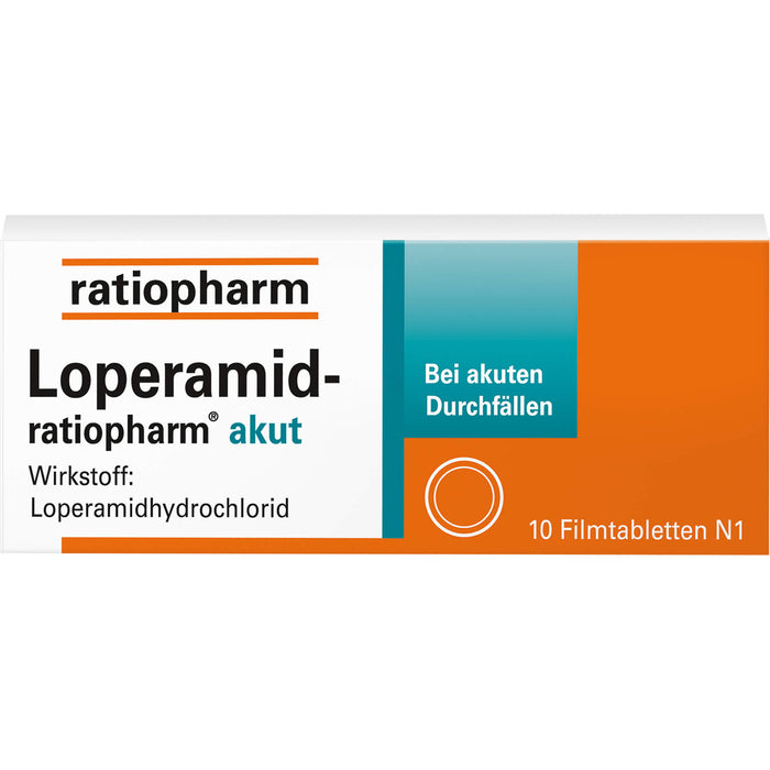 Loperamid-ratiopharm akut Filmtabletten, 10 St. Tabletten