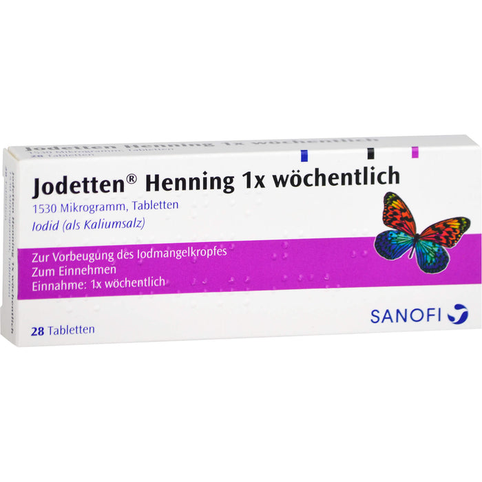 Jodetten Henning 1x wöchentlich 1530 Mikrogramm Tabletten, 28 St. Tabletten