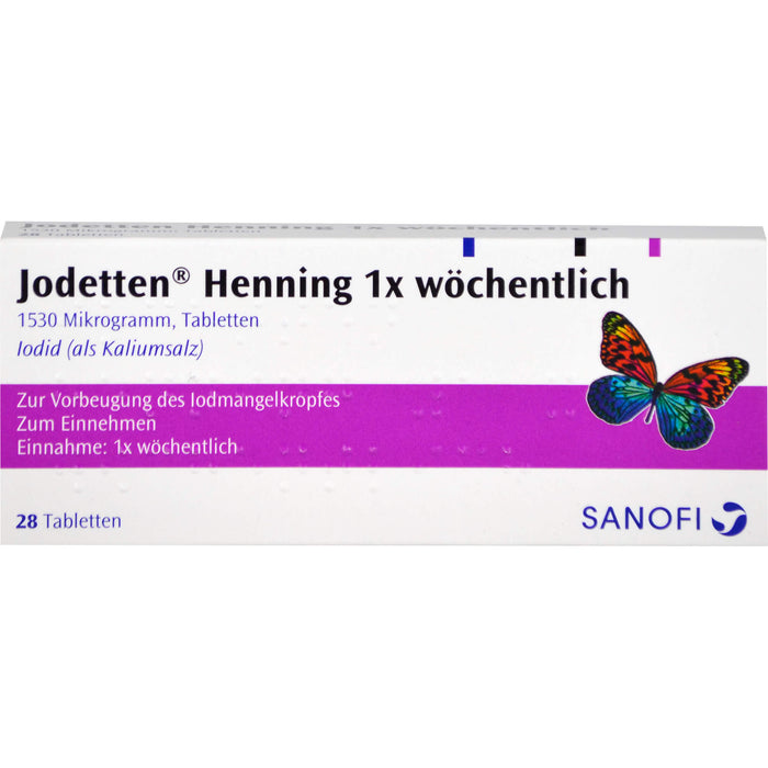 Jodetten Henning 1x wöchentlich 1530 Mikrogramm Tabletten, 28 St. Tabletten