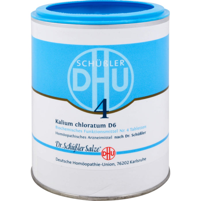 DHU Schüßler-Salz Nr. 4 Kalium chloratum D6, Das Mineralsalz der Schleimhäute – das Original, 1000 St. Tabletten