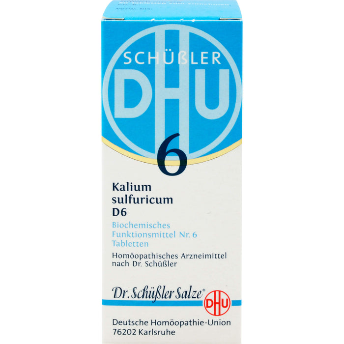 DHU Kalium sulfuricum D6 Biochemisches Ergänzungsmittel Nr. 14 – Das Mineralsalz der inneren Reinigung – umweltfreundlich im Arzneiglas, 80 St. Tabletten