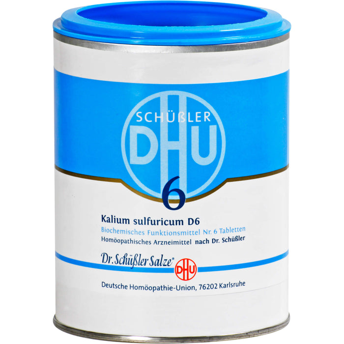 DHU Schüßler-Salz Nr. 6 Kalium sulfuricum D6, Das Mineralsalz der Entschlackung – das Original, 1000 St. Tabletten