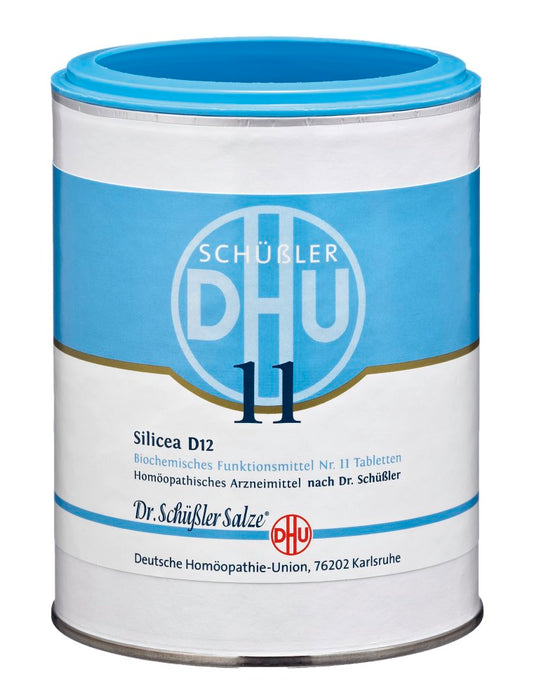 DHU Schüßler-Salz Nr. 11 Silicea D12 – Das Mineralsalz der Haare, der Haut und des Bindegewebes – das Original, 1000 St. Tabletten