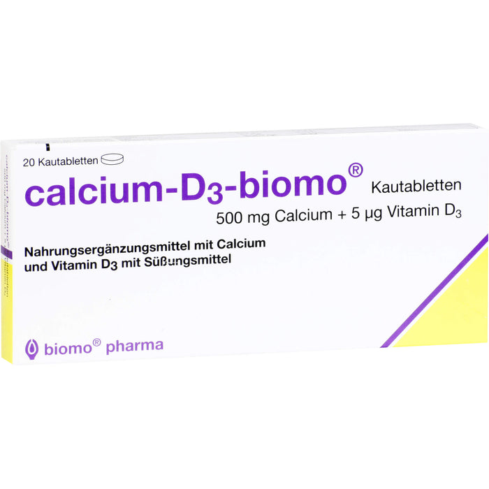 Calcium-D3-biomo Kautabletten 500+D, 20 St KTA