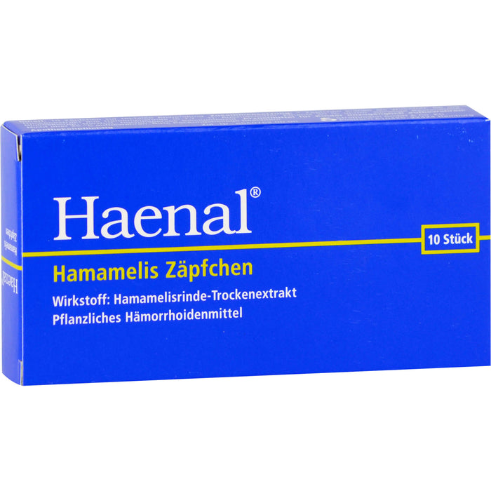 Haenal Hamamelis Zäpfchen Hämorrhoidenmittel, 10 St. Zäpfchen