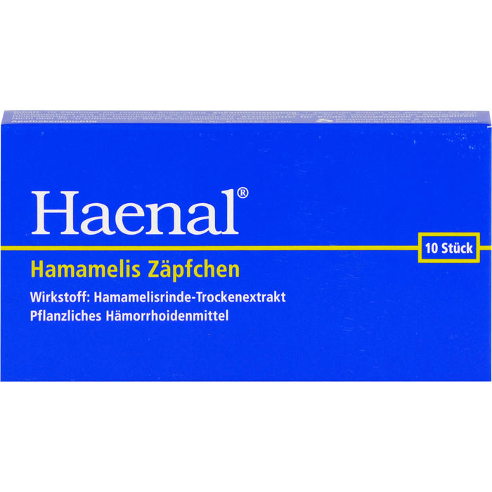 Haenal Hamamelis Zäpfchen Hämorrhoidenmittel, 10 St. Zäpfchen