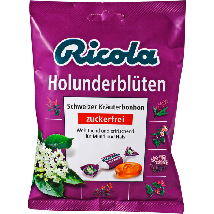 Ricola Holunderblüten Schweizer Kräuterbonbon ohne Zucker, 75 g Bonbons